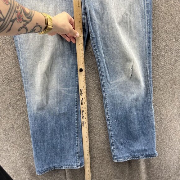 7 For All Mankind Jeans Mens 32 Blue Relaxed Fit Made USA Stretch Denim - Picture 6 of 9